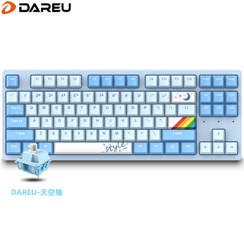 dareu 达尔优 a87 热插拔机械键盘 天空轴 天空版 399元包邮