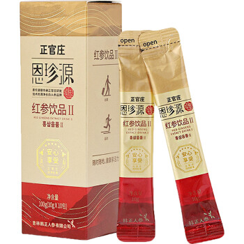 正官庄 恩珍源红参 人参饮品Ⅱ10g*10包/盒(新老包装交替发货)