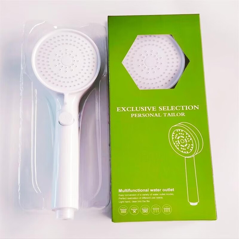 Stop showerhead, boxed showerhead, boxed showerhead with three levels of water output mode, one key water stop universal interface, red boxed showerhead