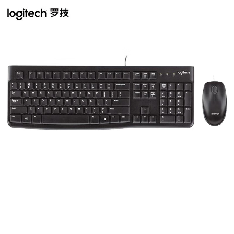 罗技(Logitech)MK120 键鼠套装 有线键鼠套装 办公键鼠套装 电脑键盘 USB即插即用