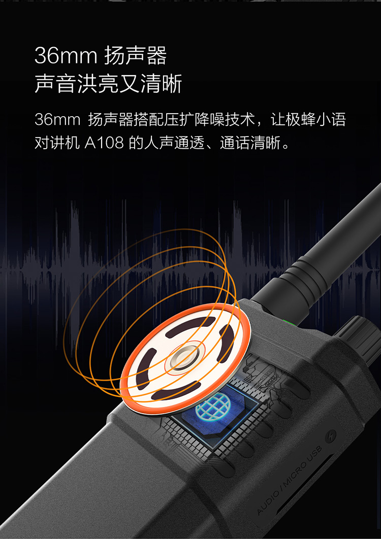 小米(mi) 小米有品极蜂小语对讲机a108小米对讲机lite频率通用隔空