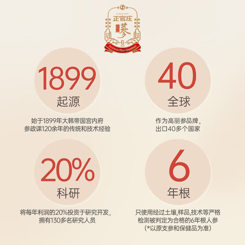 韩国进口 正官庄牌 高丽红参6年根人参[良字]50支37.5g*2件 赠礼袋 468元包邮（234元/件） -买手聚集的地方