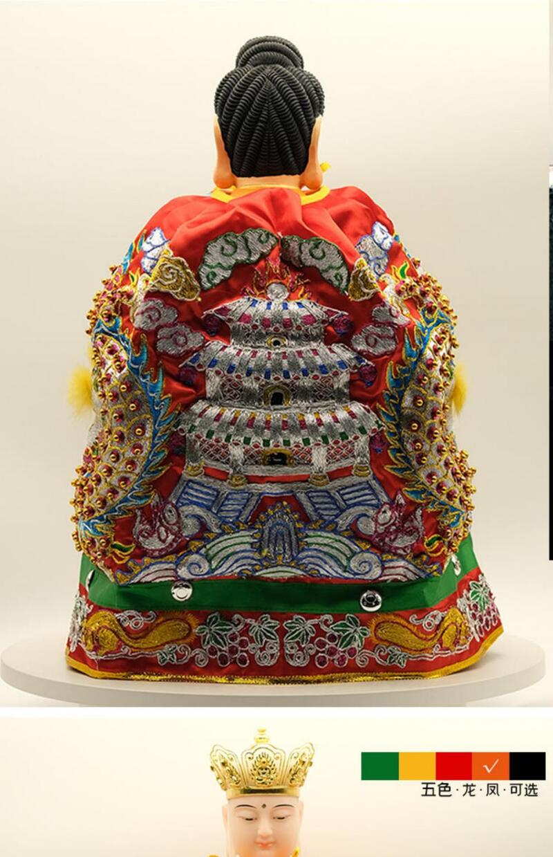 神明衣服台版手工凸绣神像披风土地公妈祖服饰龙袍神衣道教神衣 绿色