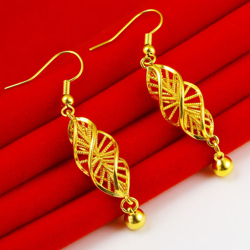 老凤凰金店金耳环女款耳坠子妈妈款转运珠送礼物仿金饰品年轻时尚首饰