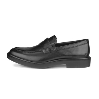 爱步（ECCO）皮鞋男24新款 Metropole 经典正装休闲鞋一脚蹬男士乐福鞋 黑色/Black 43/US9/9.5
