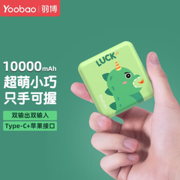 羽博（Yoobao） 随身手机充电宝快充10000毫安时便携超薄小巧移动电源双输出输入适用于苹果华为 【苹果+Type-c输入口】幸运龙