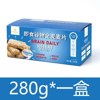 桂格（QUAKER）欧扎克脆块状干吃燕麦片饼干健身代餐0蔗糖即食饱腹早餐 280g 谷带脆 *1盒