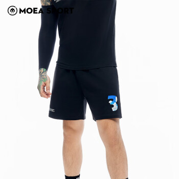 墨立方（MOEA）原创潮牌短裤男士抽绳夏季24新款吸汗运动健身训练五分中裤 黑色 180/82A/XL