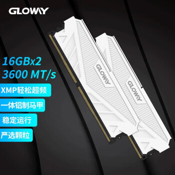 光威（Gloway） DDR4 3600 台式机内存 天策系列-皓月白 32GB(16Gx2)D4 3600 经典马甲