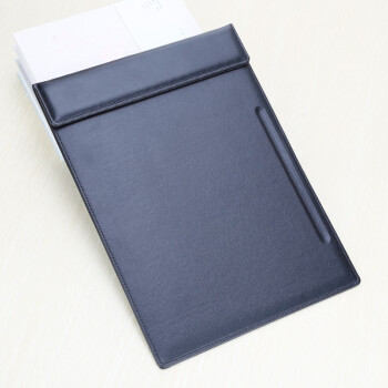 富得快（FUDEKUAI） A4会议夹文件夹皮质书写板夹皮革夹板办公用品磁性会议垫板可印制 黑色带笔槽