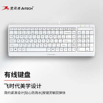 双飞燕 （A4TECH）FK15 有线键盘薄膜笔记本电脑外接台式家用办公专用打字飞时代 象牙白