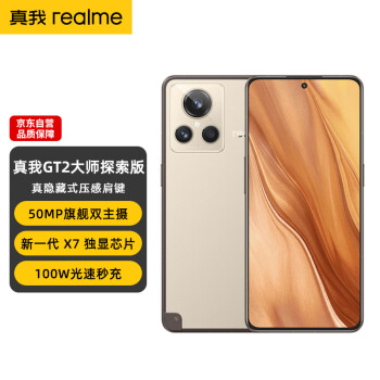 realme真我GT2大师探索版 骁龙8+旗舰芯 新一代X7独显芯片 5000mAh+100W光速秒充 8+256GB 硬箱·旷野