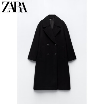 ZARA女装 软质宽松大衣外套 3046271 800 黑色 XS (160/80A)