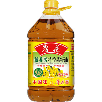 鲁花 食用油 低芥酸特香菜籽油 5L  /桶  （新老包装随机发放）
