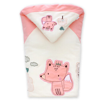 汤米鼠婴儿抱被秋冬纯棉襁褓新生儿产房包单初生小宝宝包被 粉色（春秋可脱胆） 95x95cm