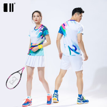 单双号夏季新款羽毛球服运动套装情侣速干衣网球服团购比赛运动短袖 男套装C111082+12082 M