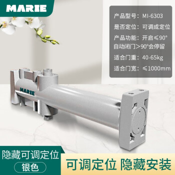 玛丽（MARIE）闭门器隐形隐藏式自动关门器家用防火门推拉门阻尼液压缓冲闭合器 (隐藏可调定位)适用门重40-65KG