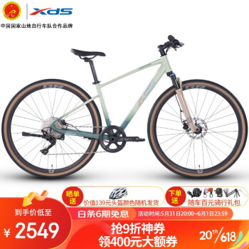 喜德盛（xds）跨界山地车GR500禧玛诺10速x6铝合金车架兼顾越野与速度一车多用 碧绿墨 700C*450mm（适合身高170-185）