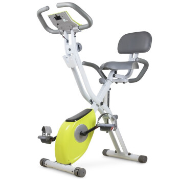 雷克 动感单车家用磁控健身车静音可折叠卧式运动自行车健身器材 BC22001柠檬黄（带心率无拉绳）