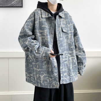 SPORTSDAY海澜之家牛仔夹克男2024春季港风潮流男装宽松休闲服装青少年百 J809深蓝 M