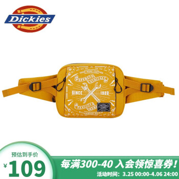 dickies【商场同款】胸包 工具印花肩带可调节胸包 小包 胸包 9614 黄色