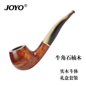 诤友 （JOYO）传统手工实木牛角咬嘴男士过滤芯配件烟斗 光面款 石楠木烟斗