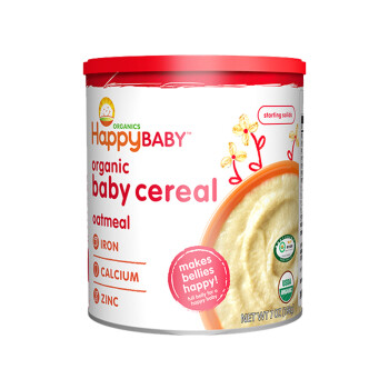 禧貝(happybaby)嬰兒輔食有機燕麥米粉寶寶營養米糊（6+月齡適用）198g