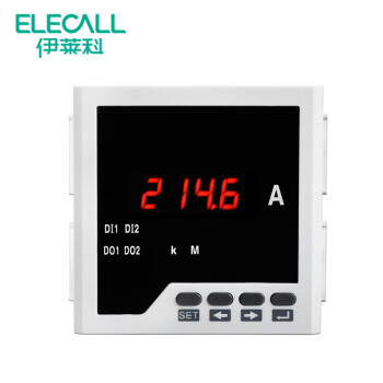 伊莱科（ELECALL）单相数显电流表 直流智能电表 高精度安培表 96*96 ELE-DA31 DC5A