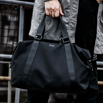 ZEROFRONT韩版大容量男士旅行包行李包休闲潮流单肩包男帆布手提包 斜挎包 黑色牛津布+质量三包