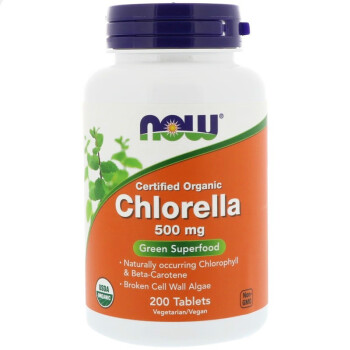 美国now Foods chlorella 天然绿藻片 小球藻 破壁绿藻 200粒  200粒