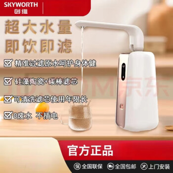 Skyworth创维直饮机厨房滤水饮水机自来水净四方台式净水器小型家用直饮立式品牌新款S8-T101 白色-台式净水器