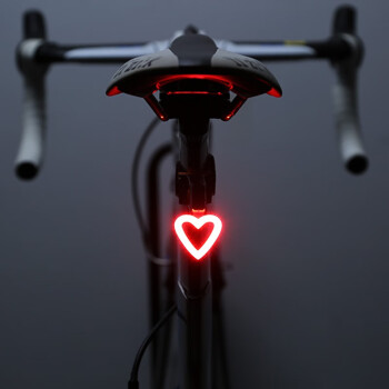 迪路仕（DEROACE）自行车尾灯夜骑警示灯山地车USB充电防水公路车灯骑行装备配件 心形