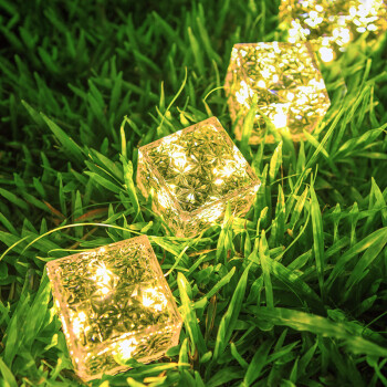 倍绿太阳能灯户外庭院灯led冰砖水晶灯花园草坪院子地埋灯景观装饰灯 一只装