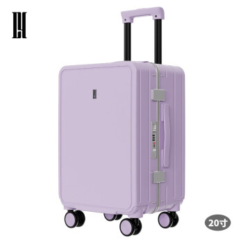 狼域狼域行李箱高颜值大容量铝合金边框拉杆箱男万向轮旅行登机箱女 紫罗兰色 20英寸
