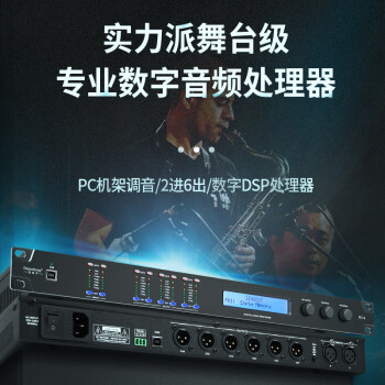 depusheng D2.6数字音频处理器DSP混响均衡压限噪声门防啸叫二进六出会议舞台KTV D2.6二进六出数字音频处理器