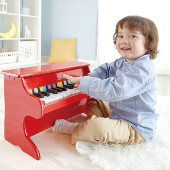 Hape儿童木制机械小钢琴  3-6岁男女小孩儿童音乐玩具早教生日礼物 E8466 25键钢琴红色