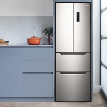 奥马（Homa）三门四开门法式多门家用电冰箱大容量超薄风冷无霜一级能效双变频 BCD-325WF/B星爵银