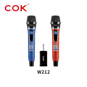 C.O.K COK (W212)无线麦克风一拖二演出商场婚庆舞台双色手持通用式麦克风