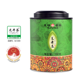 天福茗茶龙井  春意龙井浙江绿茶100G罐装茶叶2024新茶春茶绿茶