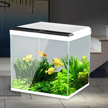 SOBO松宝鱼缸水族箱小型桌面金鱼缸懒人免换水生态缸超白玻璃鱼缸 380F-触屏玻璃缸【送赠品】