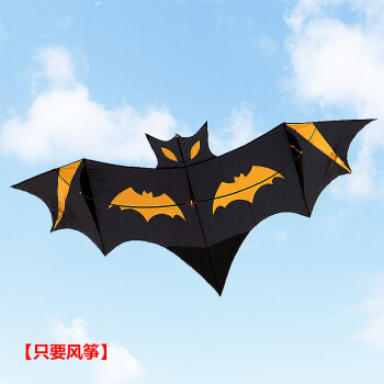 全光辰（quanguangchen）新年禮物2023蝙蝠風箏濰坊恒江黑蝙蝠前撐杆大型易飛保飛炫 1.8米黑蝙蝠(隻要風箏)