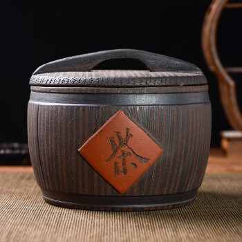 尊壶紫砂茶叶罐茶具大号散茶罐茶缸米桶米缸茶叶壶 锅盖米桶灰段泥