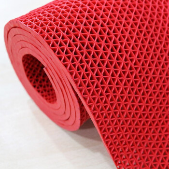 轩臣可裁剪浴室防滑垫厨房卫生间隔水垫PVC塑料商用防滑地垫疏水垫子 红色180CM宽 4.5MM厚/每米价格(实用性价比高)