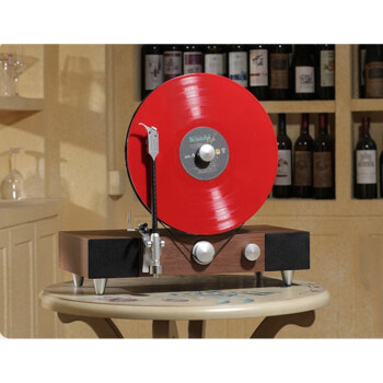 gramovox 格莱美黑胶唱片机浮动唱片蓝牙立式转盘留声机 全频声音 艺术复古 内置HiFi 复古棕色