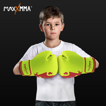 MaxxMMA儿童拳击手套搏击拳套小孩男孩拳套女孩沙袋拳套散打儿童 荧光4oz