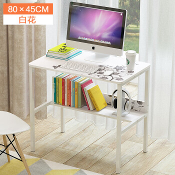 佳曲美简约电脑桌办公台式家用现代简易经济型小书桌电脑桌子写字桌 白花80X45