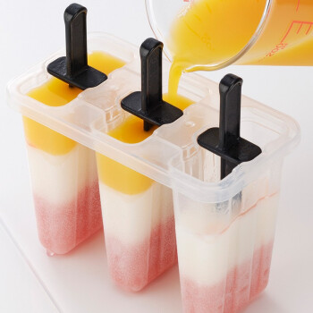 Sanada Seiko日本冰棒模具做棒冰模盒冰淇淋盒冻冰棒盒子儿童雪糕模具冰棍模 3连