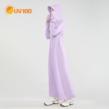UV100长款全身防晒衣女夏冰丝防紫外线透气轻薄外套22570 薰衣紫-遮蔽率99.29% M