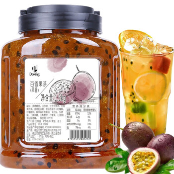 Doking蜂蜜柚子茶果酱1.5kg罐装冲调饮料花果茶多口味选择冲饮原料商用 百香果茶