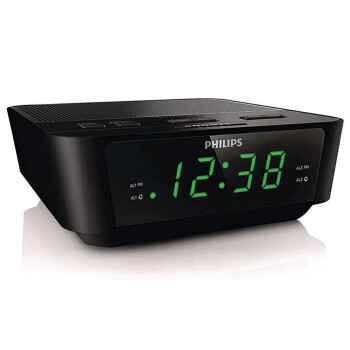 飞利浦（PHILIPS）Digital 数字闹钟收音机 卧室调频收音机 LED显示 家用 宿舍使用 黑色